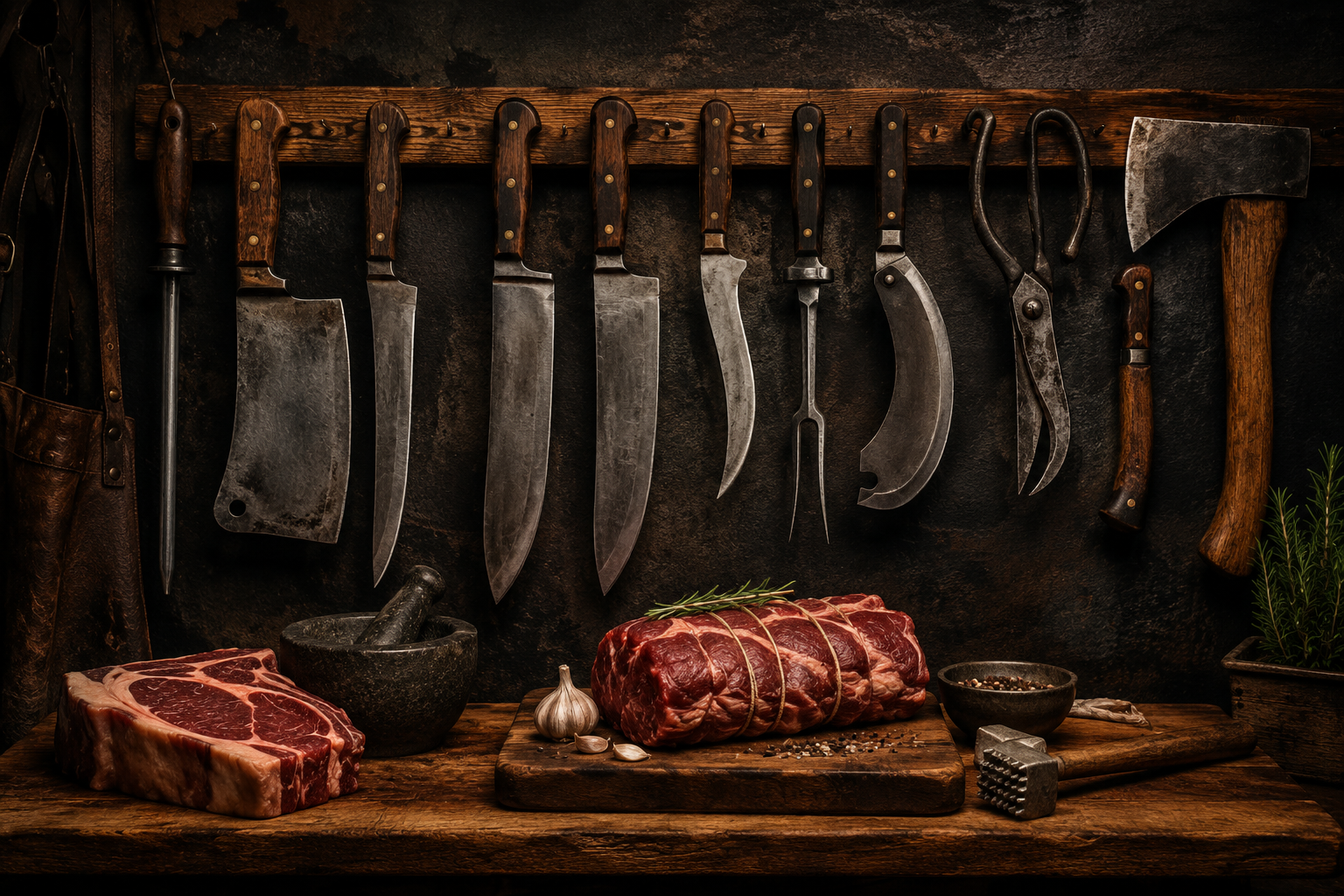 Traditional butcher tools